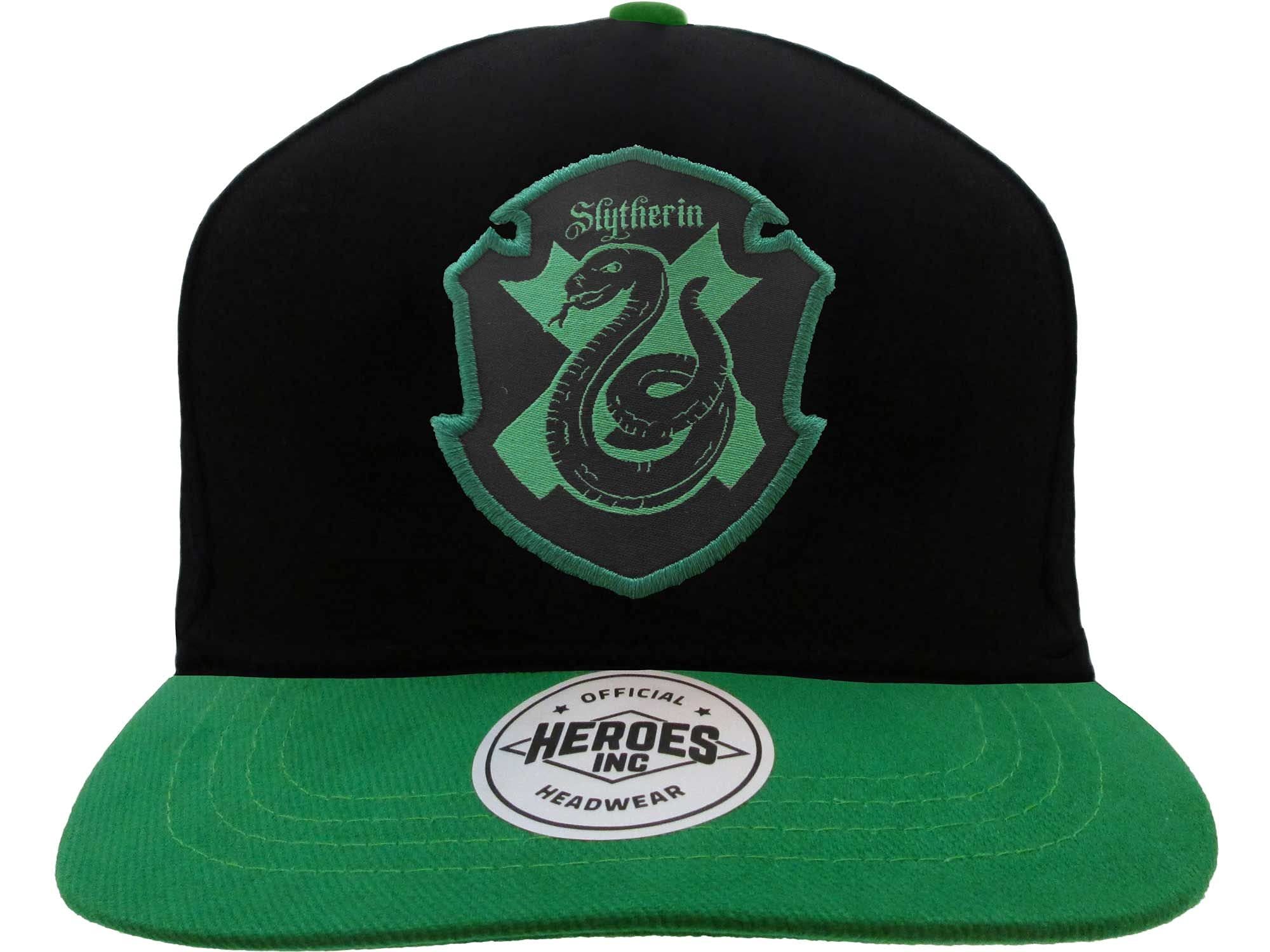 Harry Potter Green Heroes Inc Hogwarts Slytherin Badge Snapback Cap Black