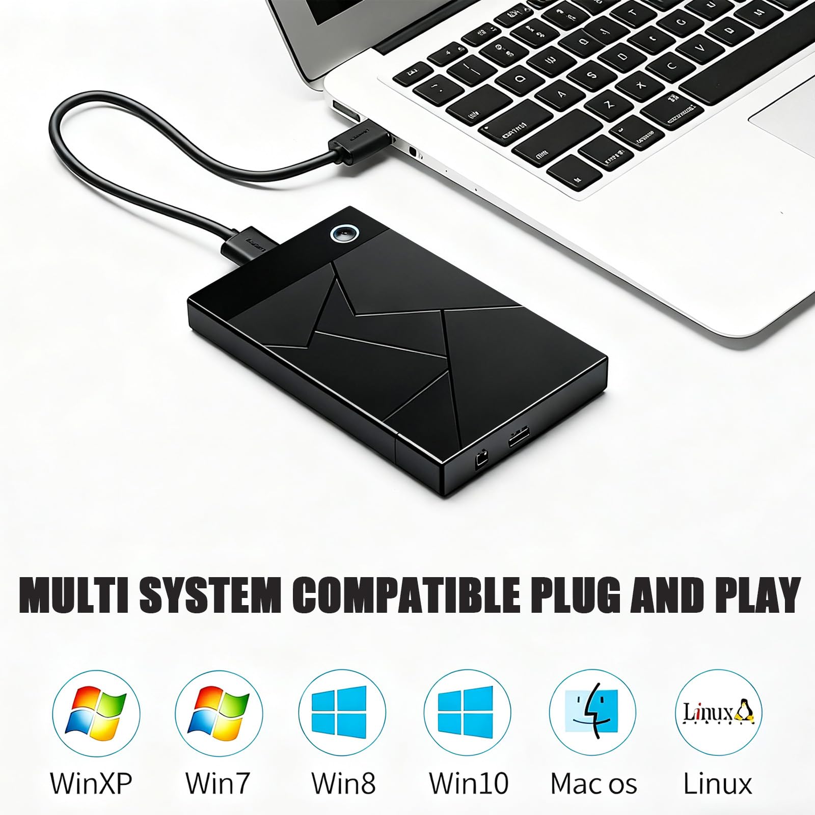 Docking Station per dischi rigidi, docking station USB 3.0 per HDD/SSD SATA da 2,5"/3,5" - Supporto UASP, Plug & Play, compatibile con Windows, Mac & Linux