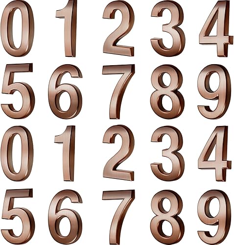 20 piezas de números de buzón para casa al aire libre 0-9, señales de puerta y habitación autoadhesivas, etiquetas de número de dirección para pared