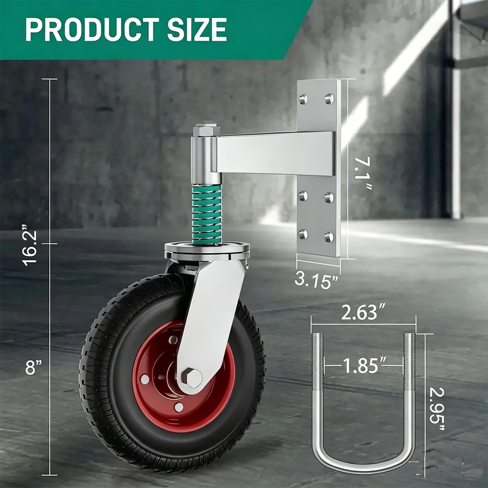 NEWFUN Rolki do bram zewnętrznych, nośność 150 kg, wysoka wytrzymałość, obracane o 360° kółka do bram drewnianych, ogrodzeń i bram metalowych (czerwone, 200 mm)