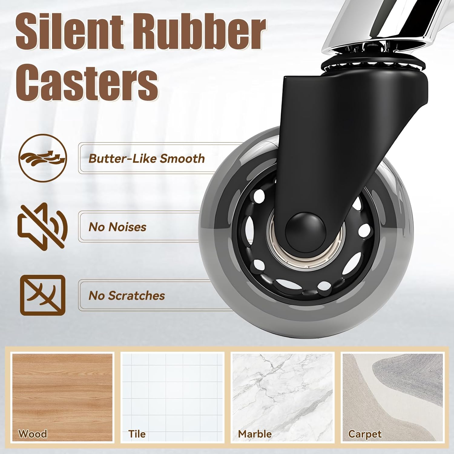 Saddle Stool Heavy Duty 400lbs - Ergonomic Thick Saddle Seat Cushion, Easy Height Adjustable, Healthy Posture No Pain, Smooth Rolling No Creaky Noises, Rolling Saddle Stool Chair with Wheels (Black1) - Image 7