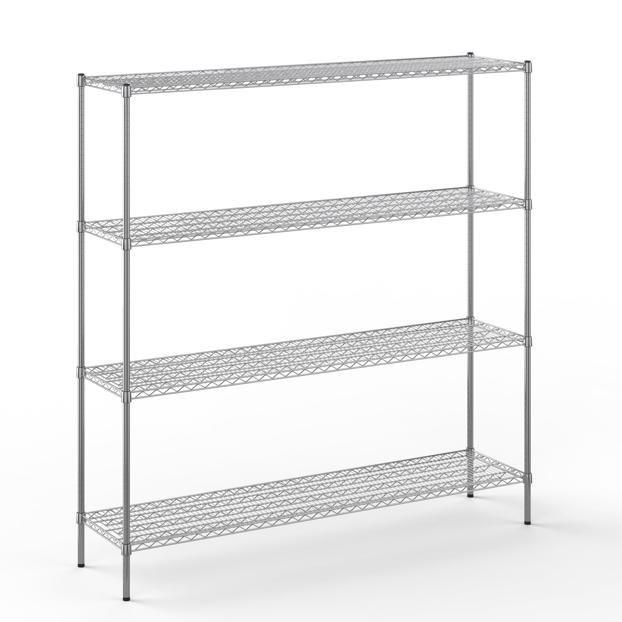 18" Deep x 72" Wide x 74" Height Wire Shelving Kit | 4-Tier | NSF Commercial Storage Rack Unit