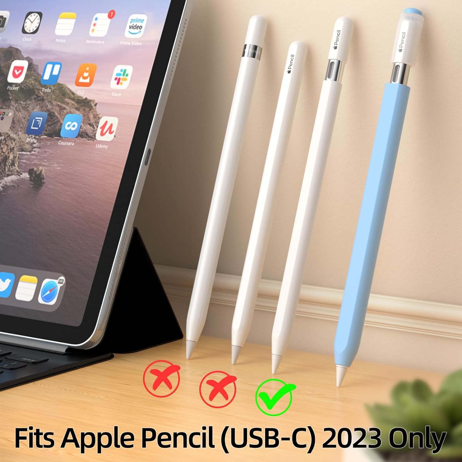OJOS Pencil Case for Apple Pencil (USB-C) Silicone Protective