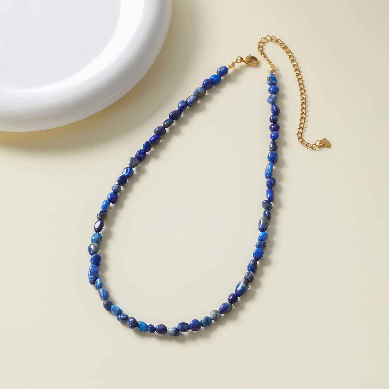 Wellike Beaded Necklaces For Women Trendy Dainty Choker Necklace Chain 18k Gold Plated Natural Stone Handmade Everyday Bead Necklaces Fashion Healing Crystal Jewelry - Image 6