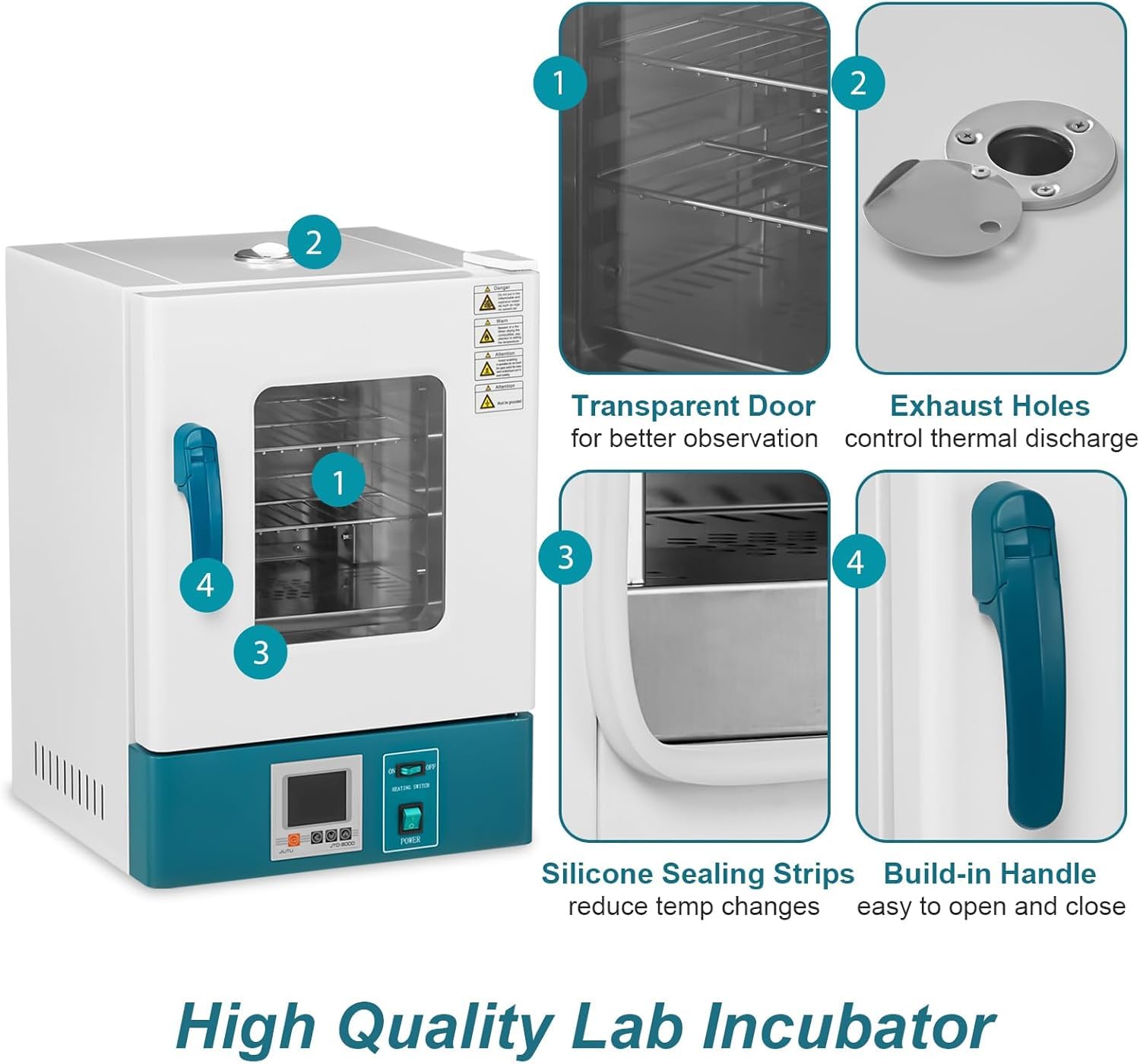 20-Liter-laborinkubator Mit Pid-regelung, Digitaler Temperaturanzeige Von 0–65 °c, Mikrobiologisches Forschungsgerät Für Wissenschaftliche Experimente, Zuverlässiges Und Präzises