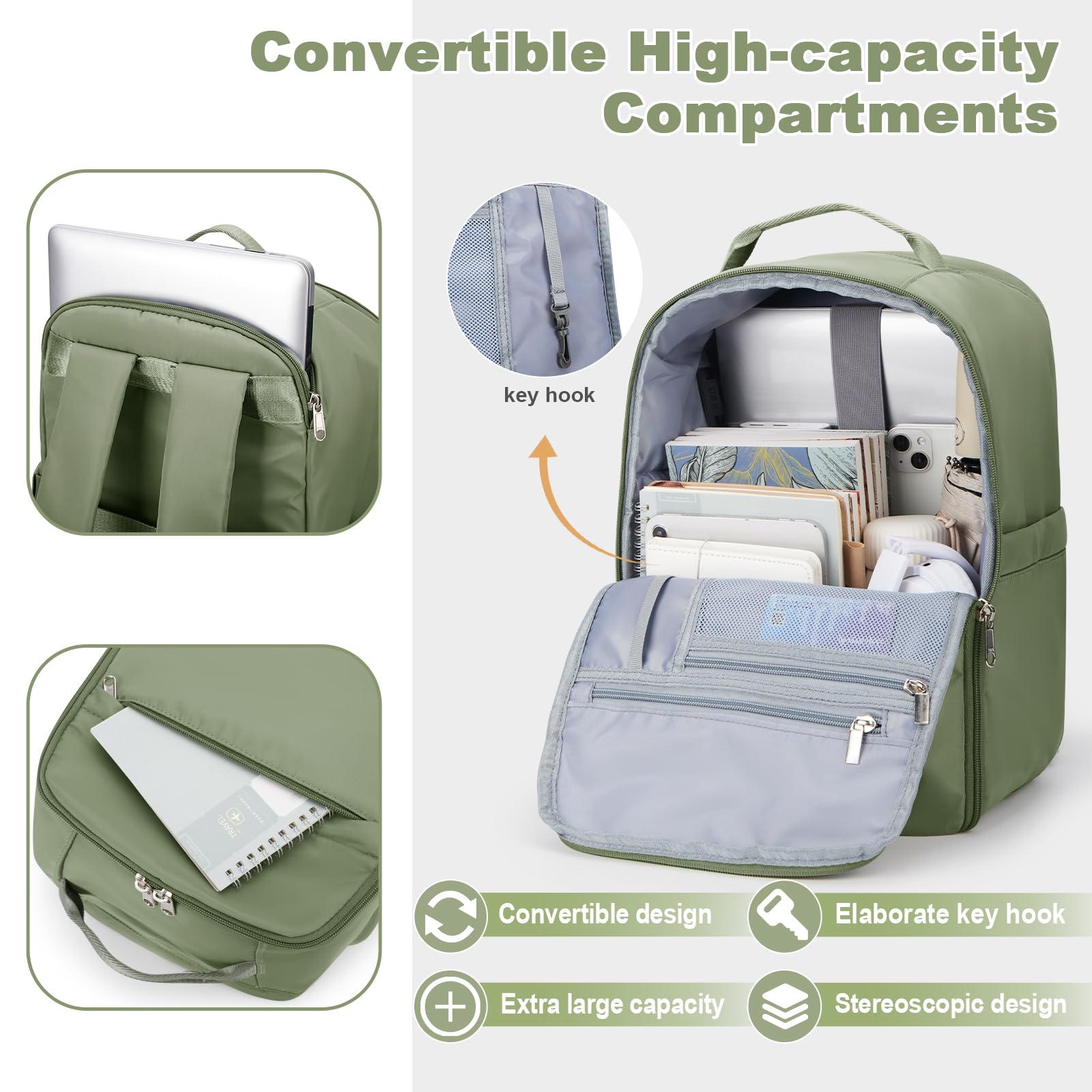 SZLX Zaino Ryanair 40x20x25 e 45x36x20 - Bagaglio a Mano Donna e Uomo, Borsa da Cabina Impermeabile per Laptop 14 Pollici, Zaino da Viaggio