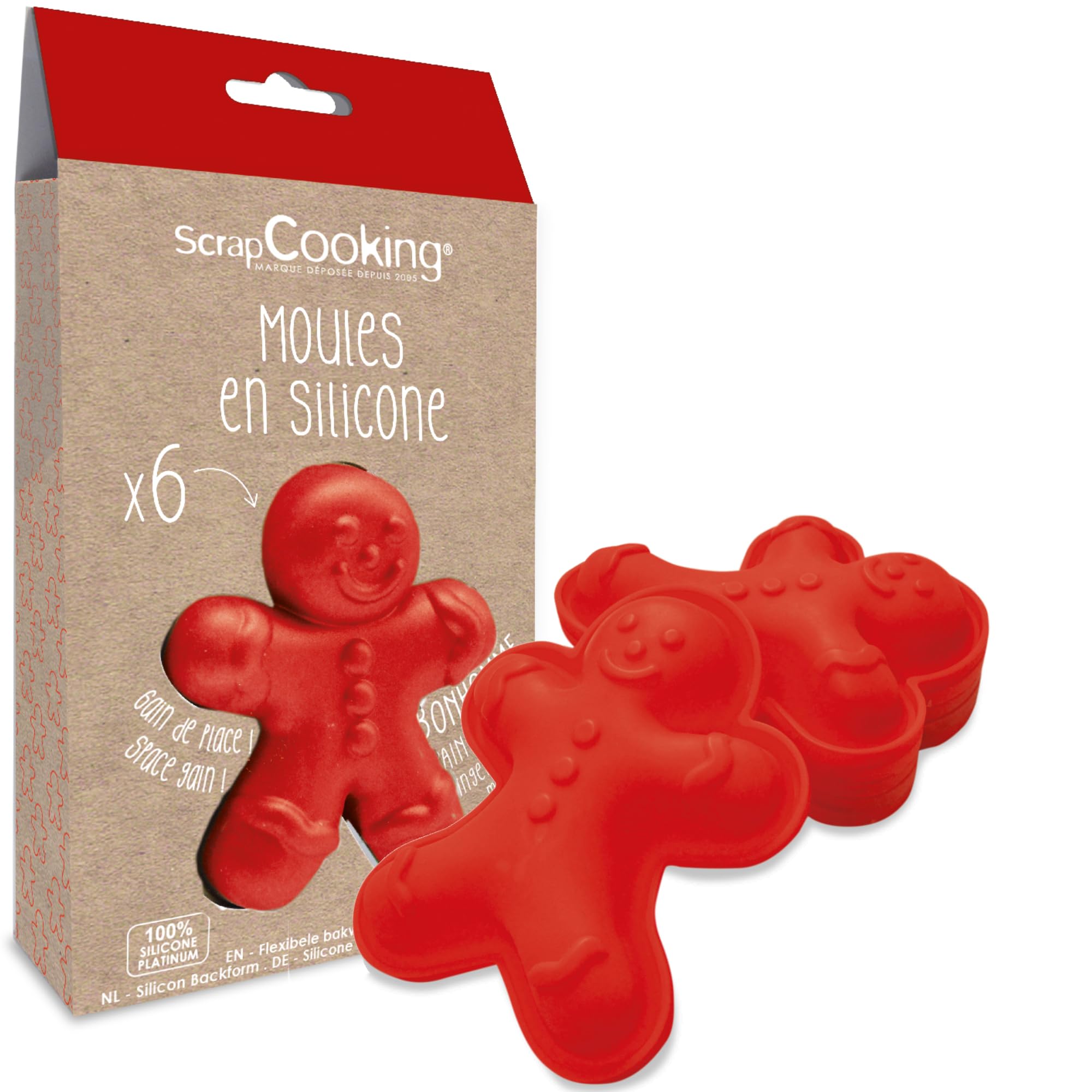 Scrapcooking Pink Scrap Cooking Ginger 2911 6 Individual Silicone Moulds
