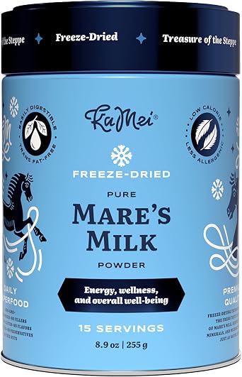 KaMei Freeze-Dried Mare s Milk Powder   100% Natural, Pasture-Raised, Family Farm, Cow & Goat Milk Alternative, Suitable for Those with Cow s Milk Allergy, Gut Health & Immune Booster   255 g