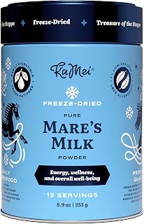 KaMei Freeze-Dried Mare’s Milk Powder – 100% Natural, Pasture-Raised, Family Farm, Cow & Goat Milk Alternative, Suitable for Those with Cow’s Milk Allergy, Gut Health & Immune Booster – 255 g