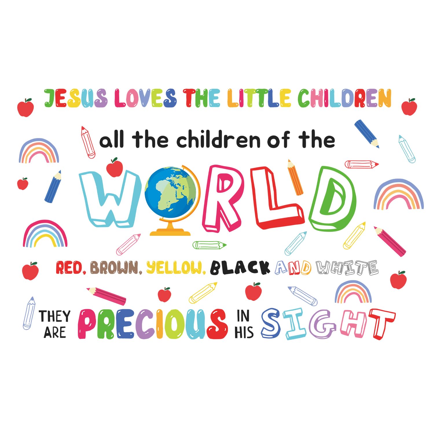 Citations de motivation enfant sticker mural Jesus pour chambre