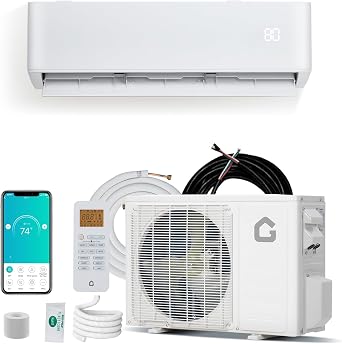 9000 BTU Mini Split Air Conditioner and Heat Pump | 19 SEER2, WiFi & Alexa Enabled, Pre-Charged Ductless Inverter AC System | Quiet Operation, Cools & Heats Up to 1,250 Sq.Ft, 208-230v
