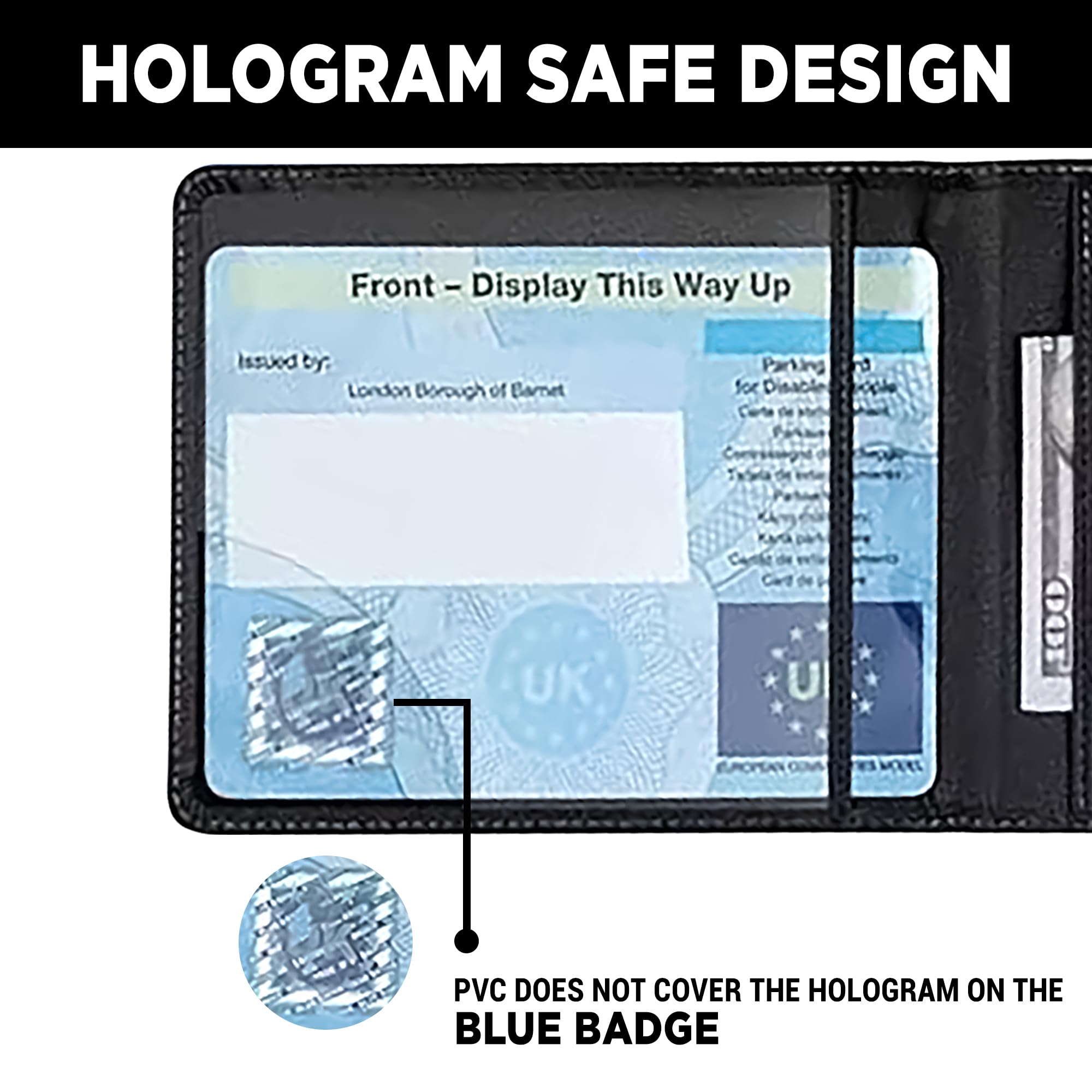 FATASH Disabled Blue Badge Holder with Timer, Black - Image 4