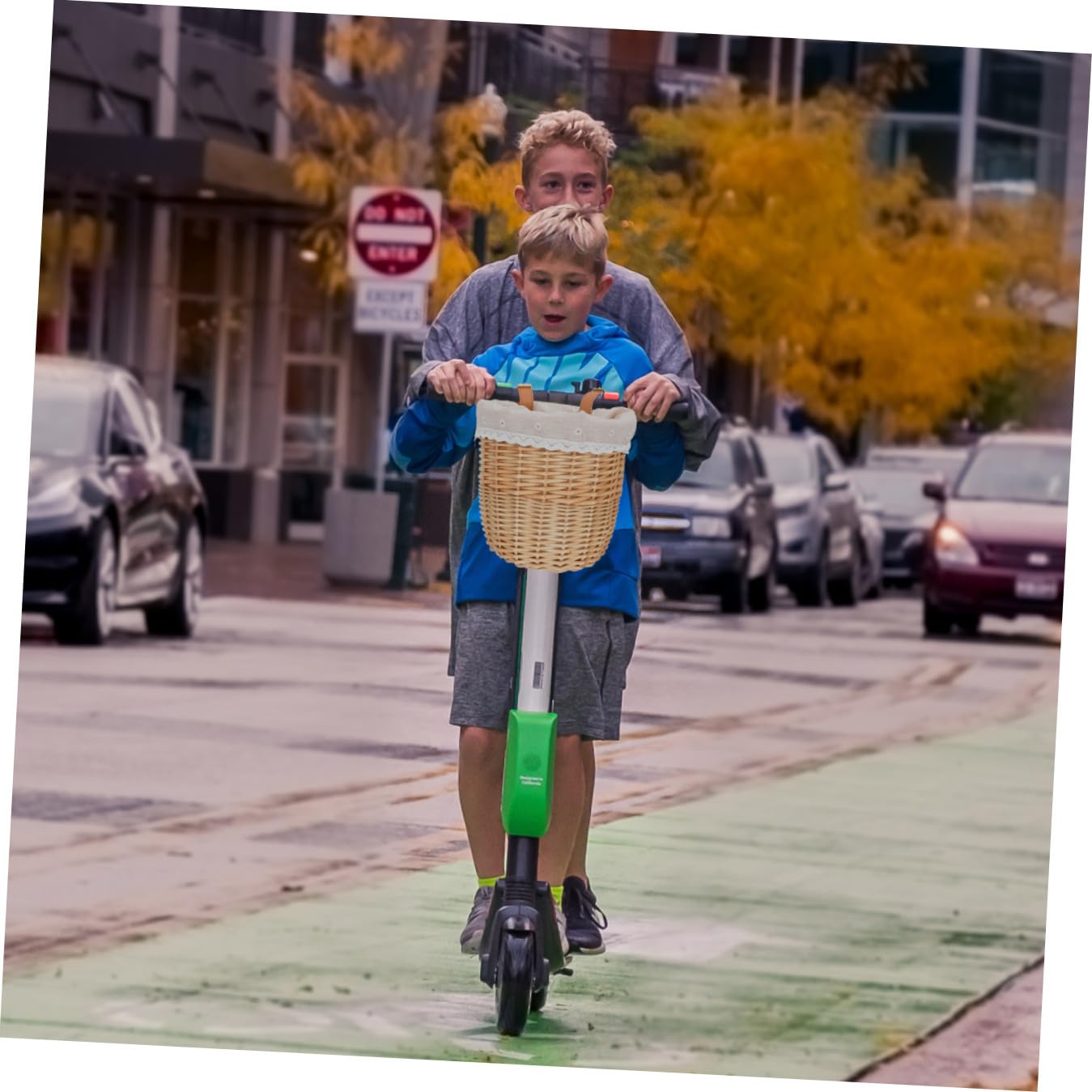 Rattan Fahrradkorb Geflochtener im Retro Landhausstil für Kinder