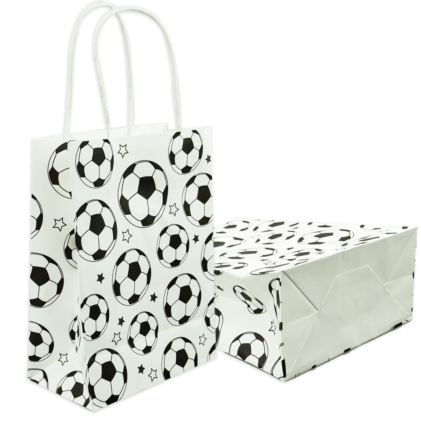 Bomtop 30 Pezzi Sacchetti Regalo, Sacchetti Compleanno Bambini Calcio, Sacchetti Caramelle Biscotto, Borsa Regalo per Feste di Compleanno Tema Calcio, Sacchetti Regalo per Natale, Matrimoni, Giveaways
