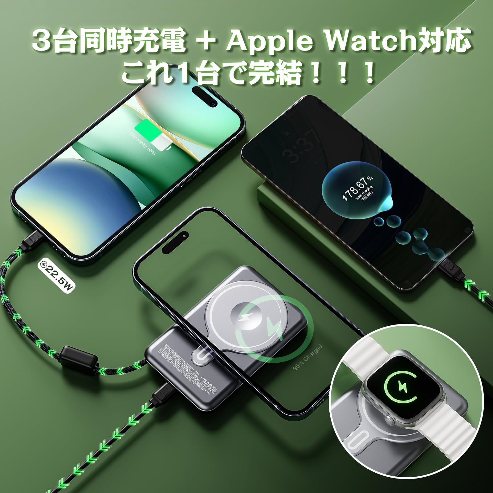 Amazon | アップグレード版【MagSafe対応15W急速充電】超薄型 モバイル