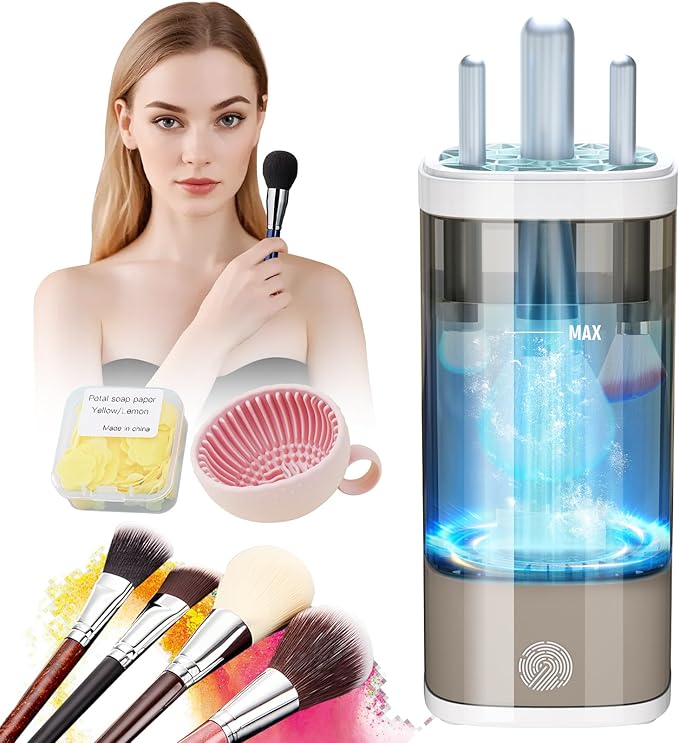 MSDQQTIY Electric Makeup Brush Cleaner with Quick-Dry Feature
