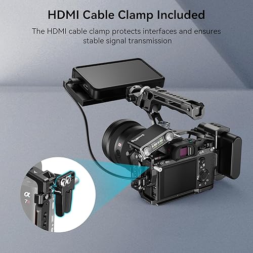 Miniatura 8 de SmallRig A7 III / A7R III Camera Cage Kit for Sony Alpha 7 III/Alpha 7R III, Full Cage with Top Handle for ARRI and Cable Clamp, Built-in Cold Shoe