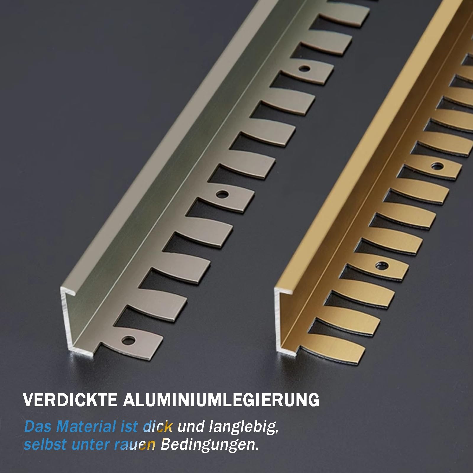 Listwa wykończeniowa do płytek przejściowych, giętkie anodowane aluminium do przejść podłogowych i ściennych w kuchni i łazience
