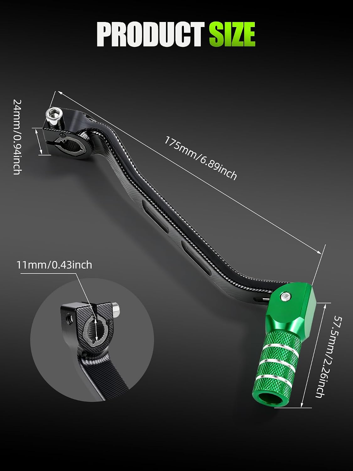 Dirt Bike Gear Shifter for KLX300,CNC Aluminum Motorcycle Shift Lever Pedal for KLX 300 2021-2026 Green