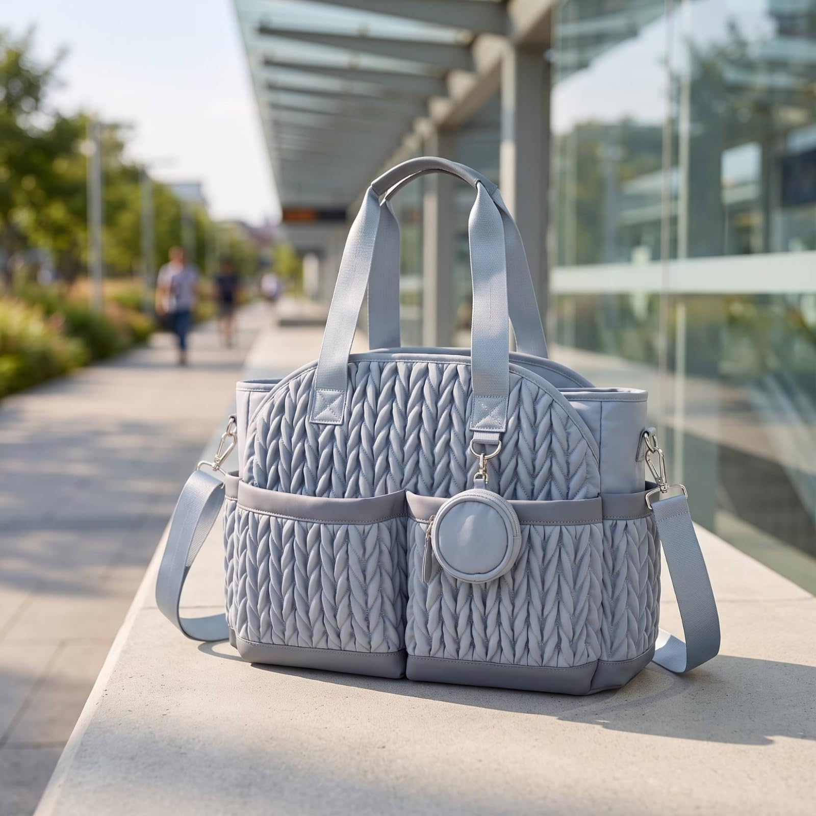 Sac à Langer avec Pochette Isotherme Sac à Langer avec Bandoulière Multi-Poches pour Mamans, Déplacement