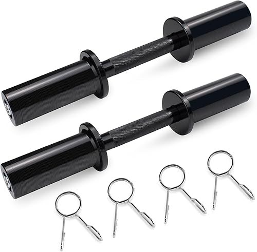 LAJIAOZ Asas de mancuernas olímpicas ajustables de 16 pulgadas (capacidad de peso 150 libras), par de barras de mancuernas cargables para discos de