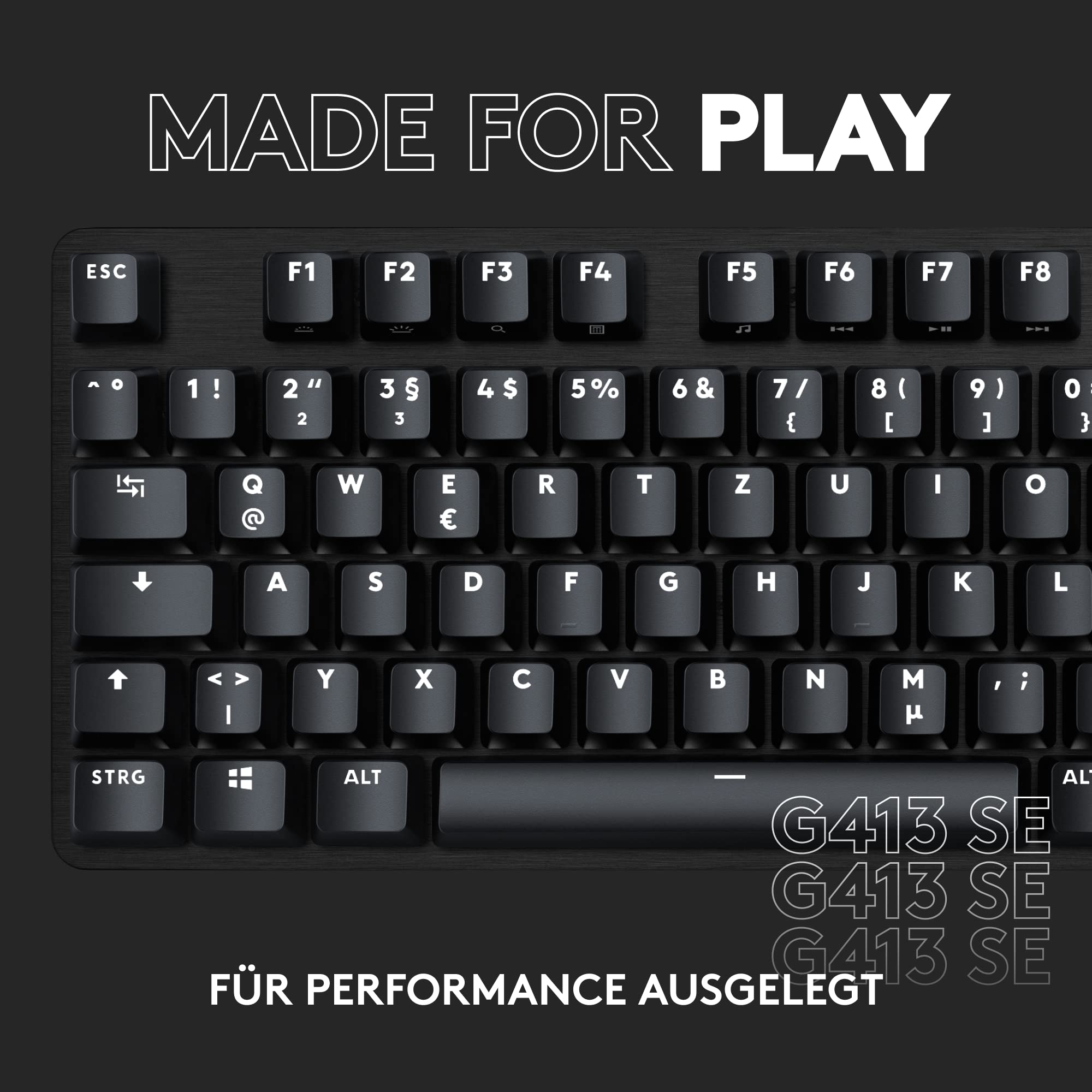 Logitech G413 SE Mechanische Gaming-Tastatur, taktile Schalter, Anti-Ghosting, Deutsches QWERTZ-Layout, Schwarz