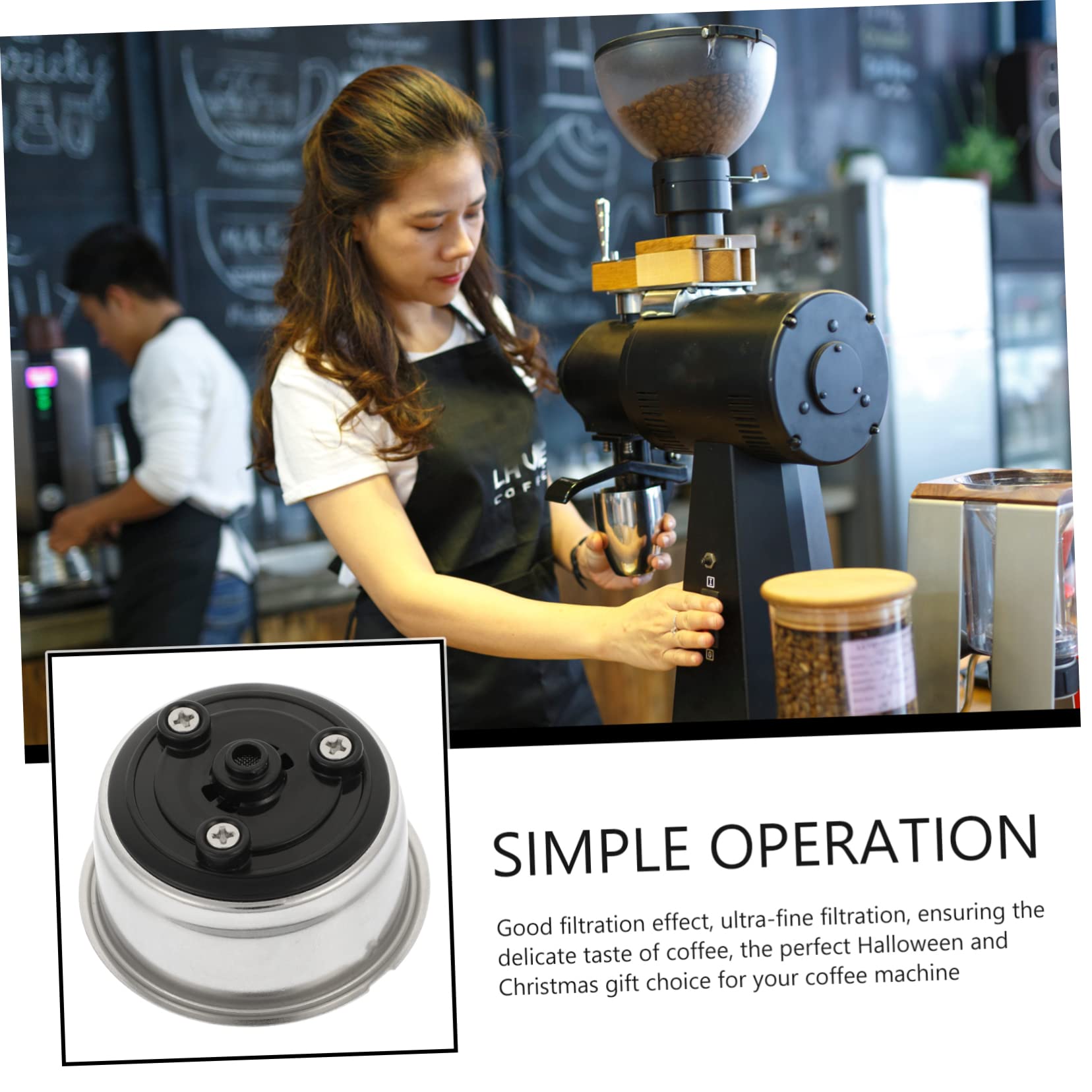 KONTONTY Stainless Steel Espresso Machine Filter Replacement Reusable Coffee Maker Filter Basket for Espresso Maker