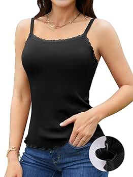 V FOR CITY Camisole for Women with Built-in Bra Lace Trim