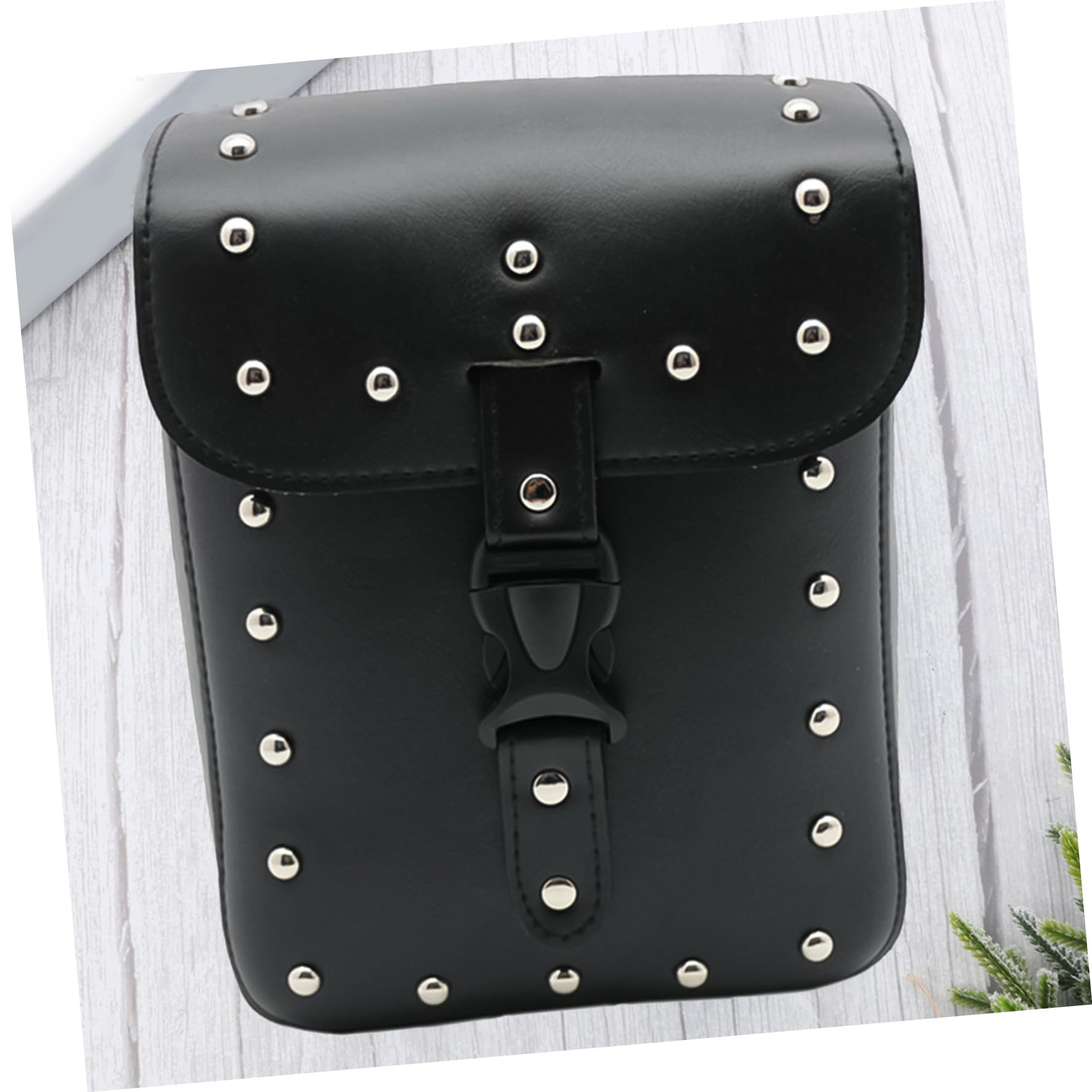 Borsa da Sella per Moto in Pu Nera, Borsello Laterale Cruiser