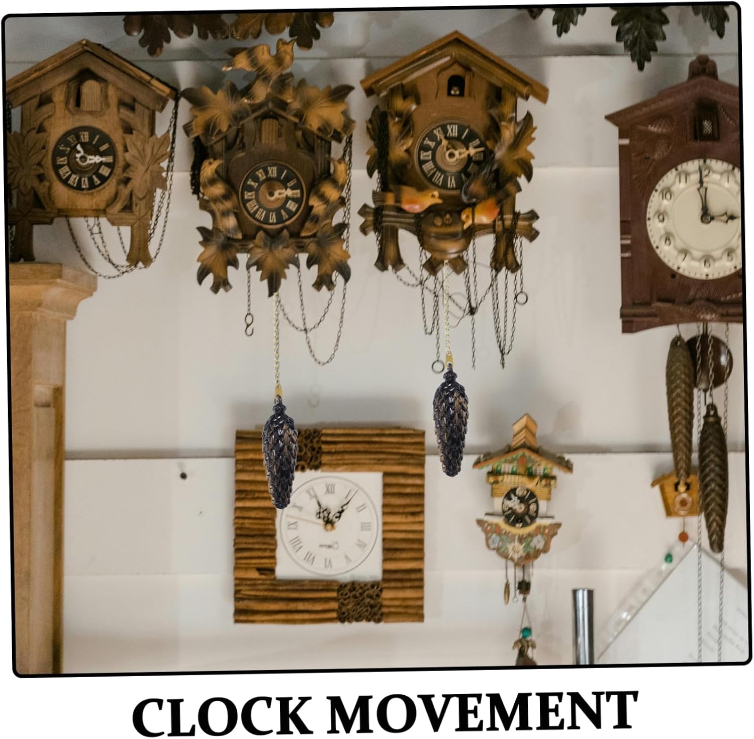 TEHAUX 2pcs Cuckoo Clock Movement with Decorative Hammer Vintage Wall Art with Authentic Bird Sounds Effortless Installation for Home Office Decor Rhythm Clocks for Rustic Aesthetics
