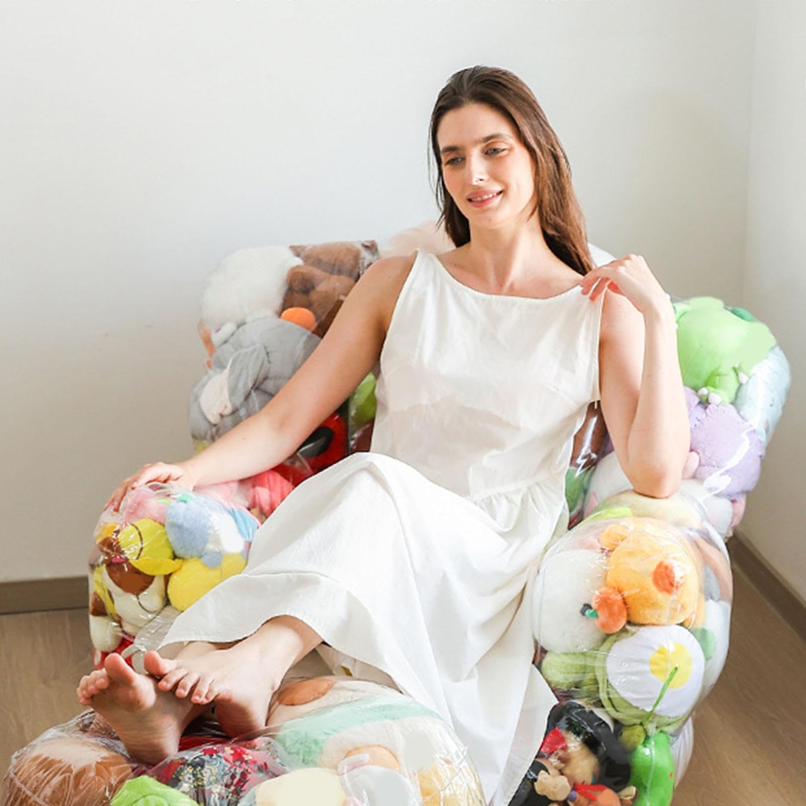 Krzesło do przechowywania pluszaków Przezroczysty Na Pluszowe Lalki | Sofa Organizer Na Pluszowe Lalki Dla Dzieci Nastolatków Dorosłych Rodziców Do Domu Mieszkania Żłobka Salonu