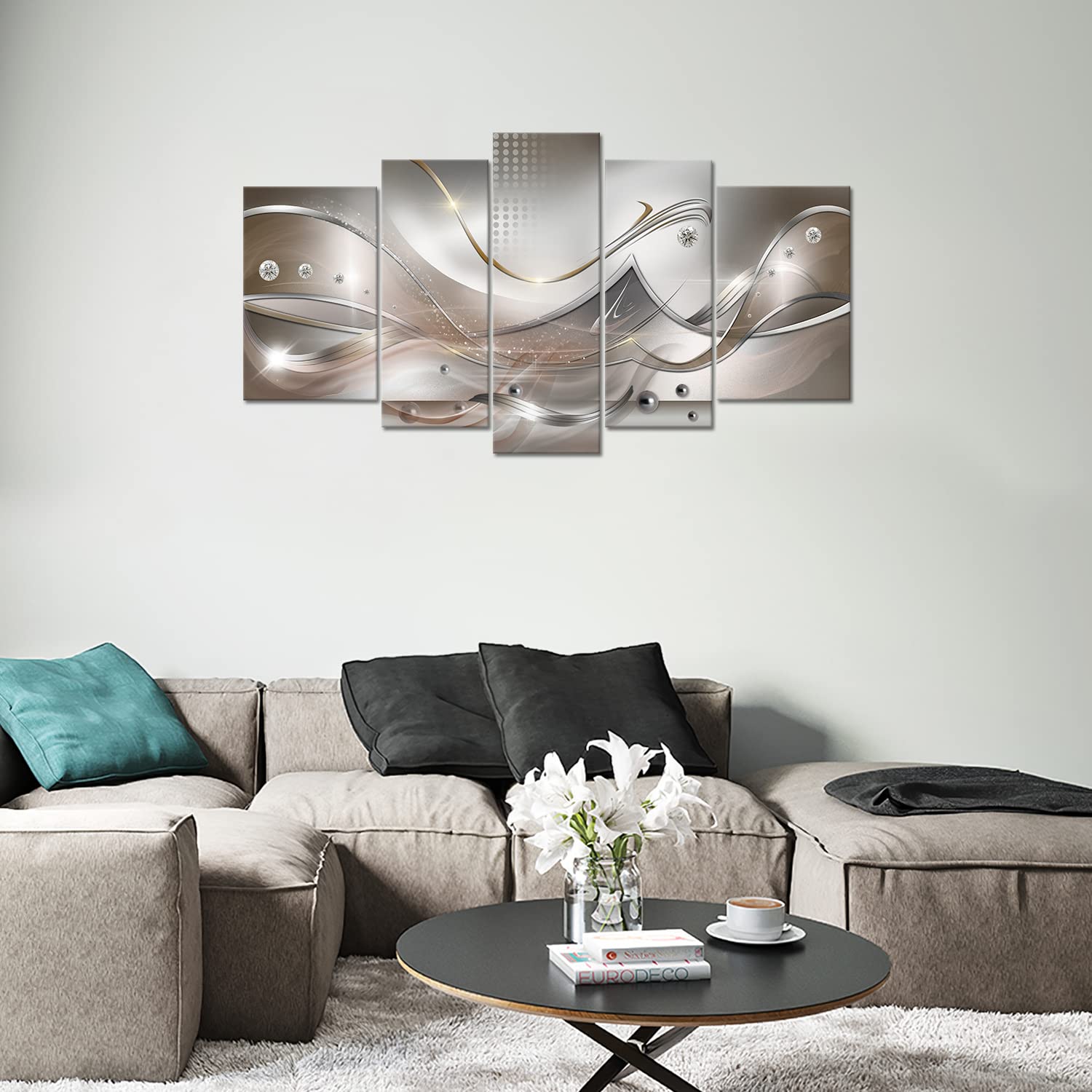 Modern Abstract Wall Art 5 Piece Large Picture Canvas Print Wall Painting Artwork Wall DÃ©cor for Bedroom Living Room Bathroom Office