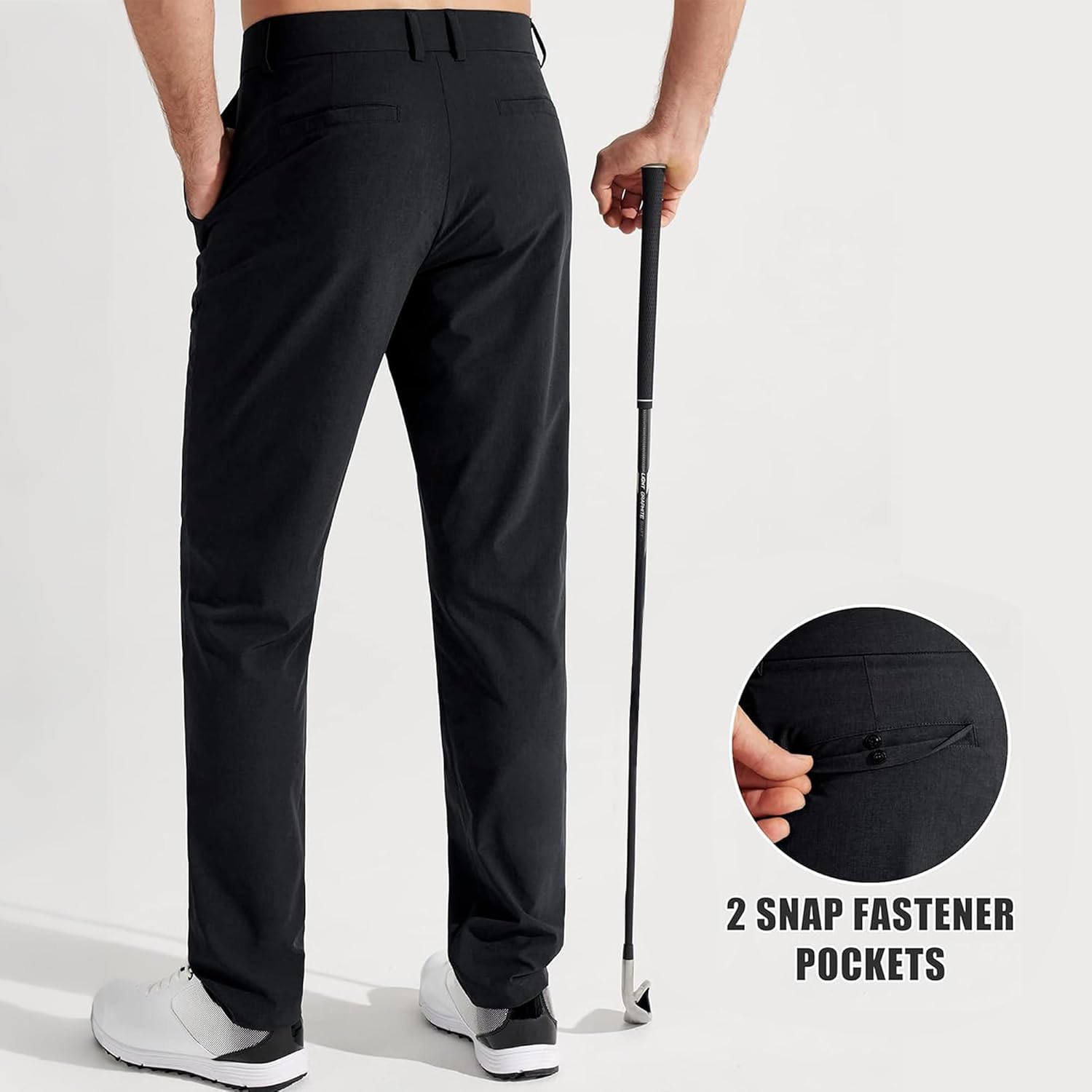Men's Golf Pants Stretch Lightweight Dress Pants Non-Iron Casual Business Slacks Trousers with Pockets - Image 3
