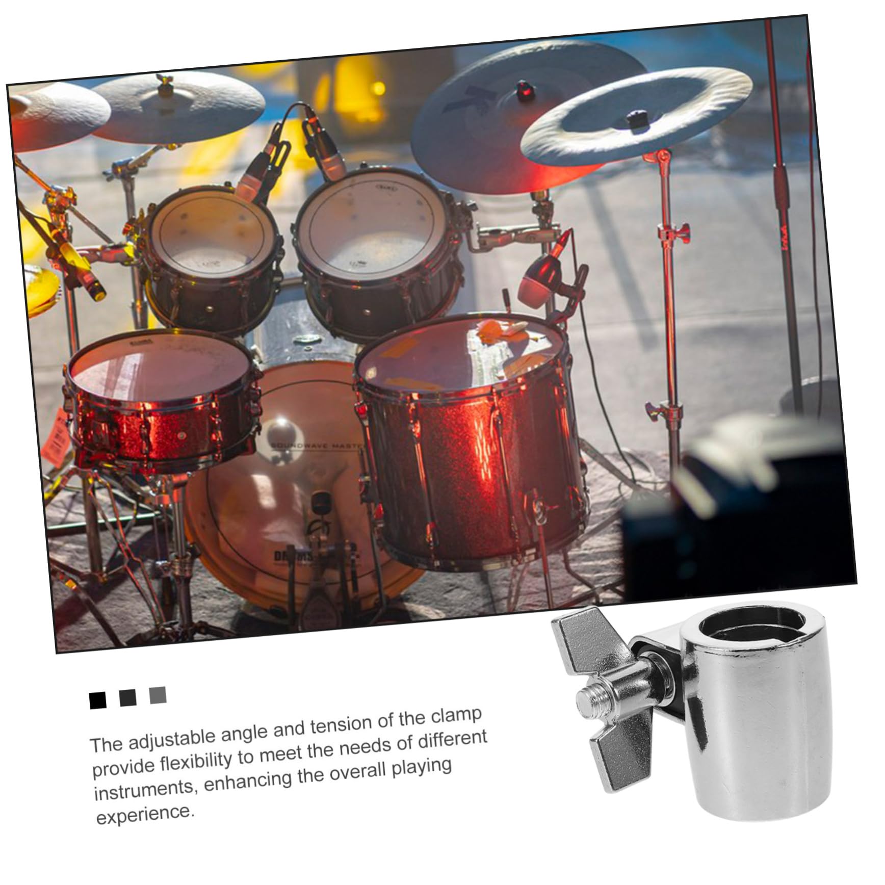 COSMEVIVI Drum Double-ended Clamp Cowbell Extension Holder Music Instrument Part Cowbell Fixing Clamp Cowbell Mount Clip Cowbell Bracket Cowbell Mounting Clamp Drum Cowbell Supply Drum Clip