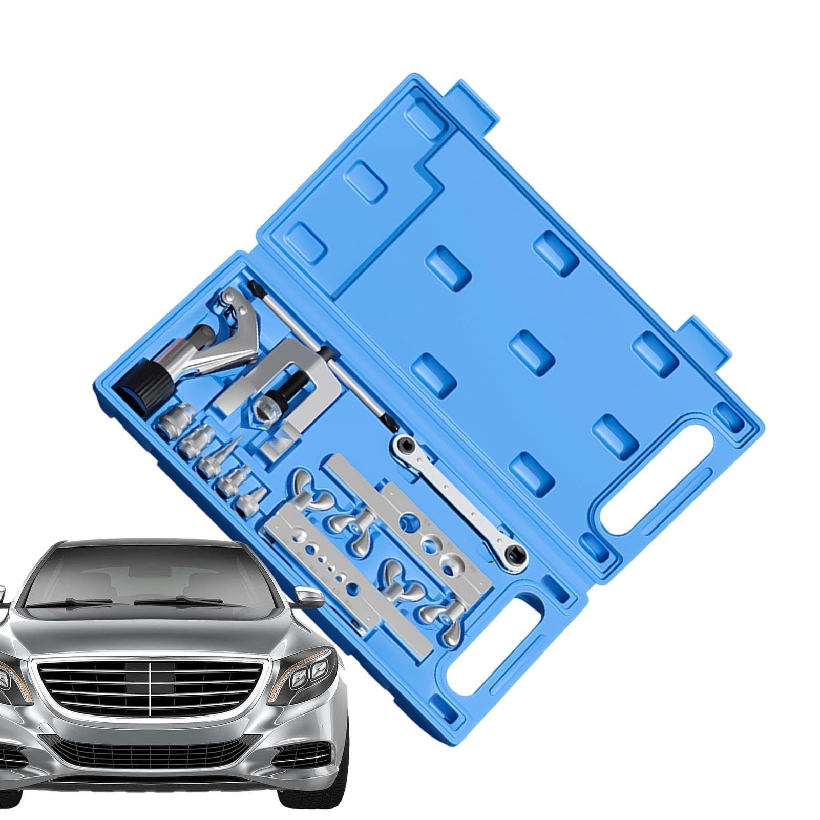 Genérico Kit Abocardador Frenos Set Reparación y Mantenimiento Líneas Coche | Herramienta Abocardadora De Freno De Metal para Automóviles Camiones Sedanes Taller Hogar Garaje Industria y en Exteriores