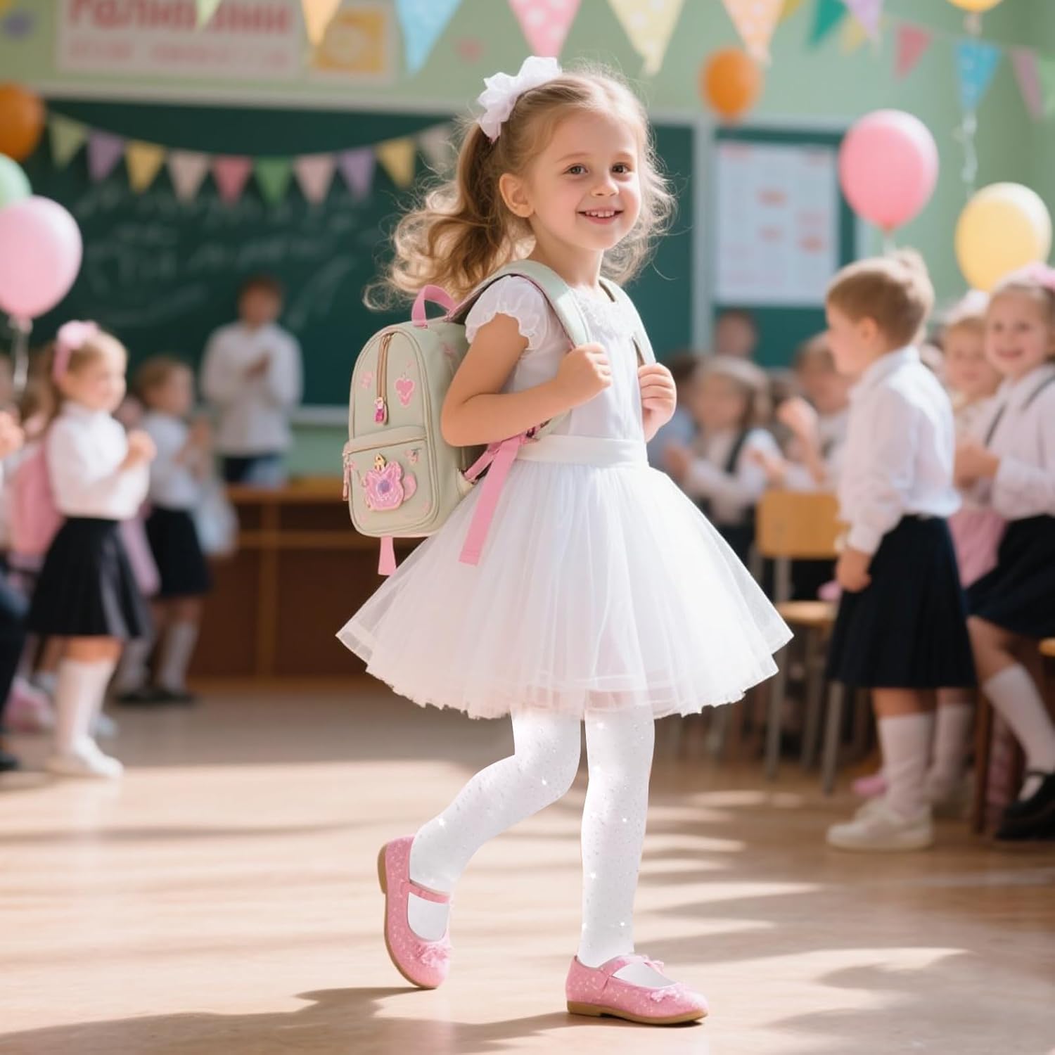 2 Pairs Girls Sparkly Tights Soft Sparkle Rhinestone Stocking for Toddler School Dress Dance Stocking - Image 6