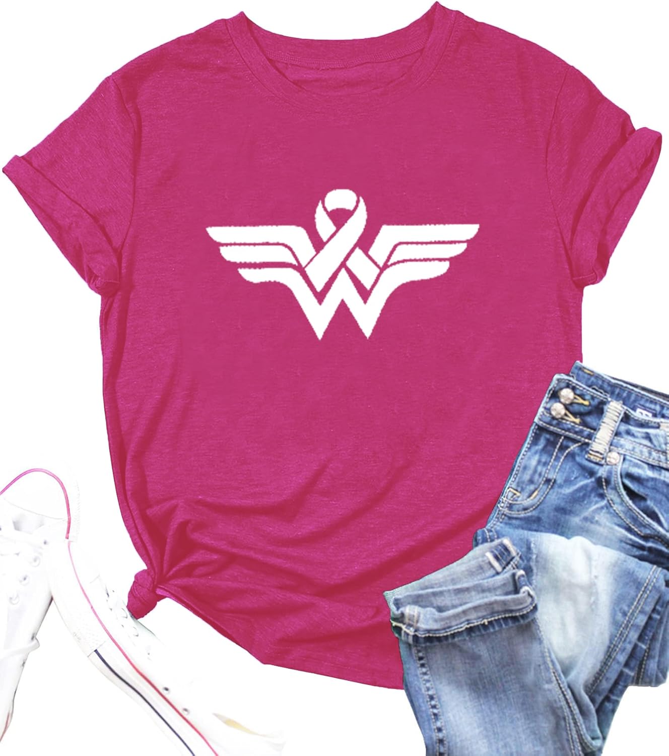 Breast Cancer Awareness Shirt Breast Cancer Shirts for Women Pink Ribbon T-Shirt Care Gift Tee Short Sleeve Tops - Image 6