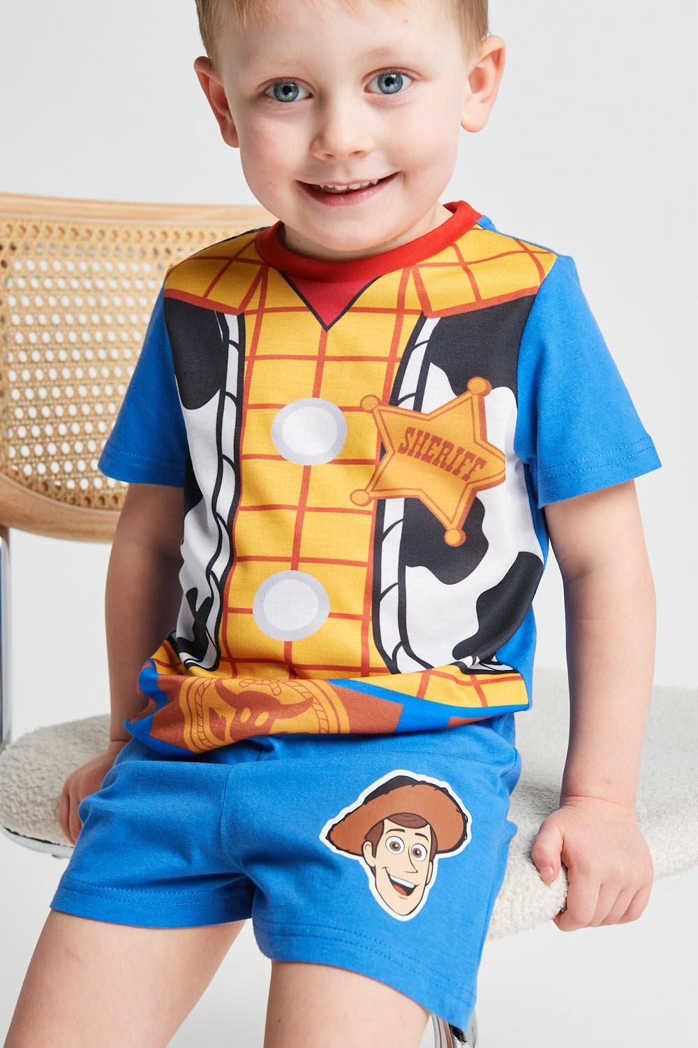Disney Toy Story - Pigiama corto per ragazzi, confezione da 2 pezzi, magliette a maniche corte e pantaloncini coordinati, con elastico in vita, motivo Buzz Lightyear e Woody