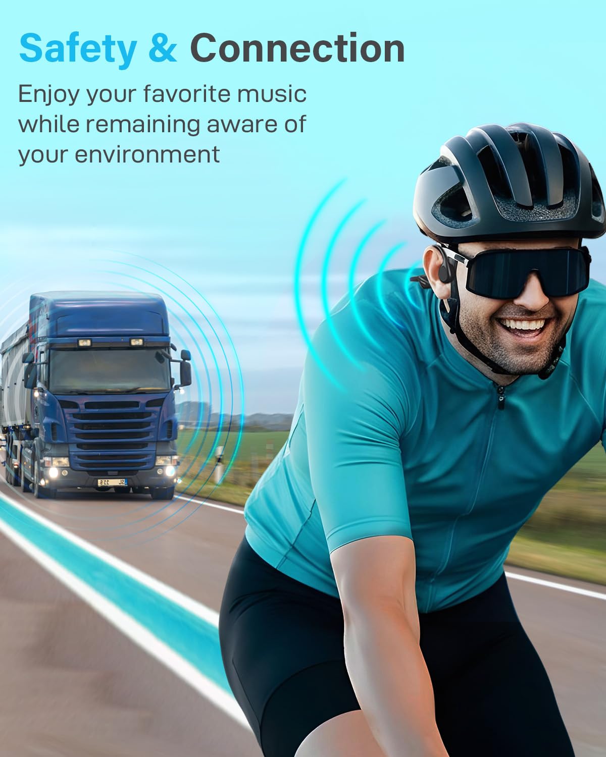 Sehawei Cuffie Conduzione Ossea, Auricolari Conduzione Ossea Bluetooth 5.4, IPX5 Auricolari Sportive Bluetooth Impermeabili,Open-ear Cuffie per Corsa/Ciclismo/Guida/Fitness