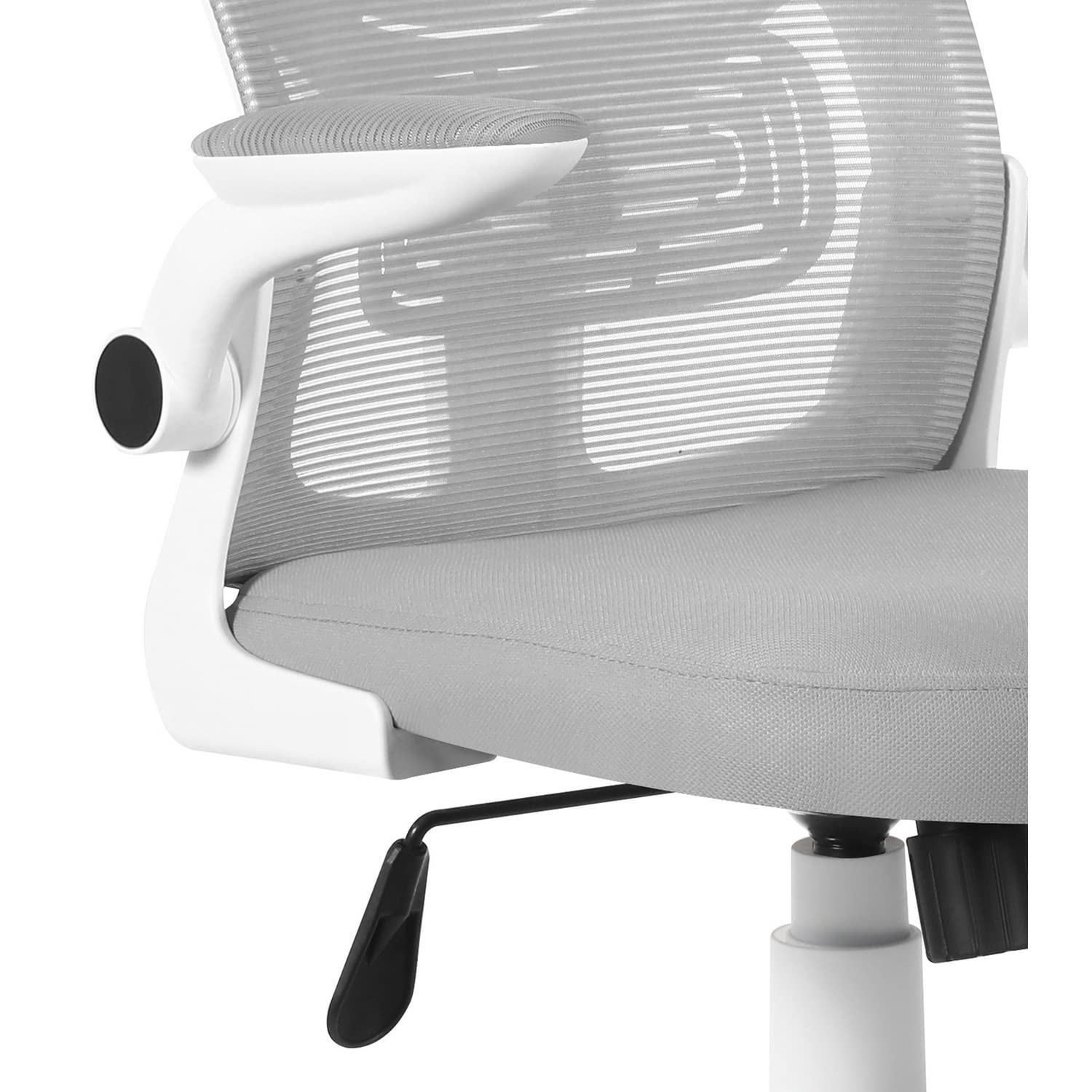 Brigros WeHome - Sedia da Ufficio Ergonomica Vivi in Rete Traspirante con Supporto Lombare, Girevole e Regolabile in Altezza con Braccioli Inclinabili, Base con Ruote, Grigio