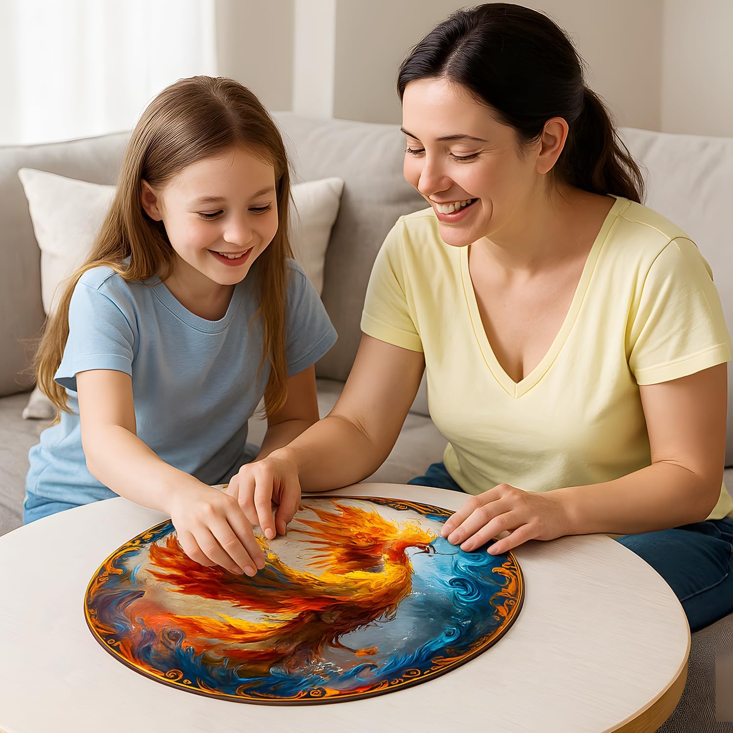 Emerging Phoenix Wood Puzzle - Phoenix Wooden Jigsaw Puzzle - (Large 297 Pieces 13" x 13"in Size)