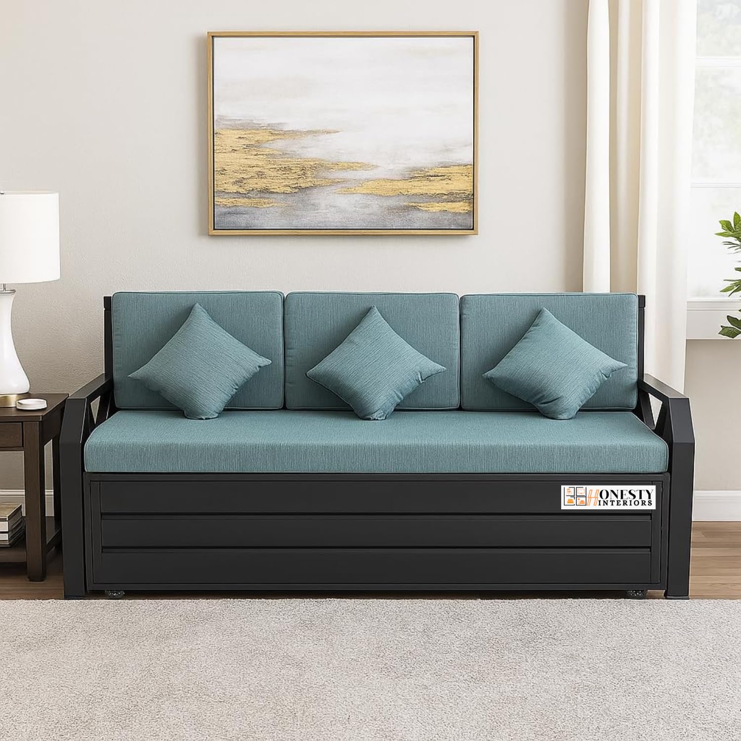 HONESTY INTERIORS Royal Nest | 6x6 King Size Metal Sofa Bed with
