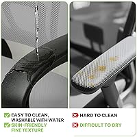 Vista 6 de Magshion Juego de 2 sillas ergonómicas de oficina, silla de escritorio de malla con respaldo medio, silla giratoria ajustable para computadora