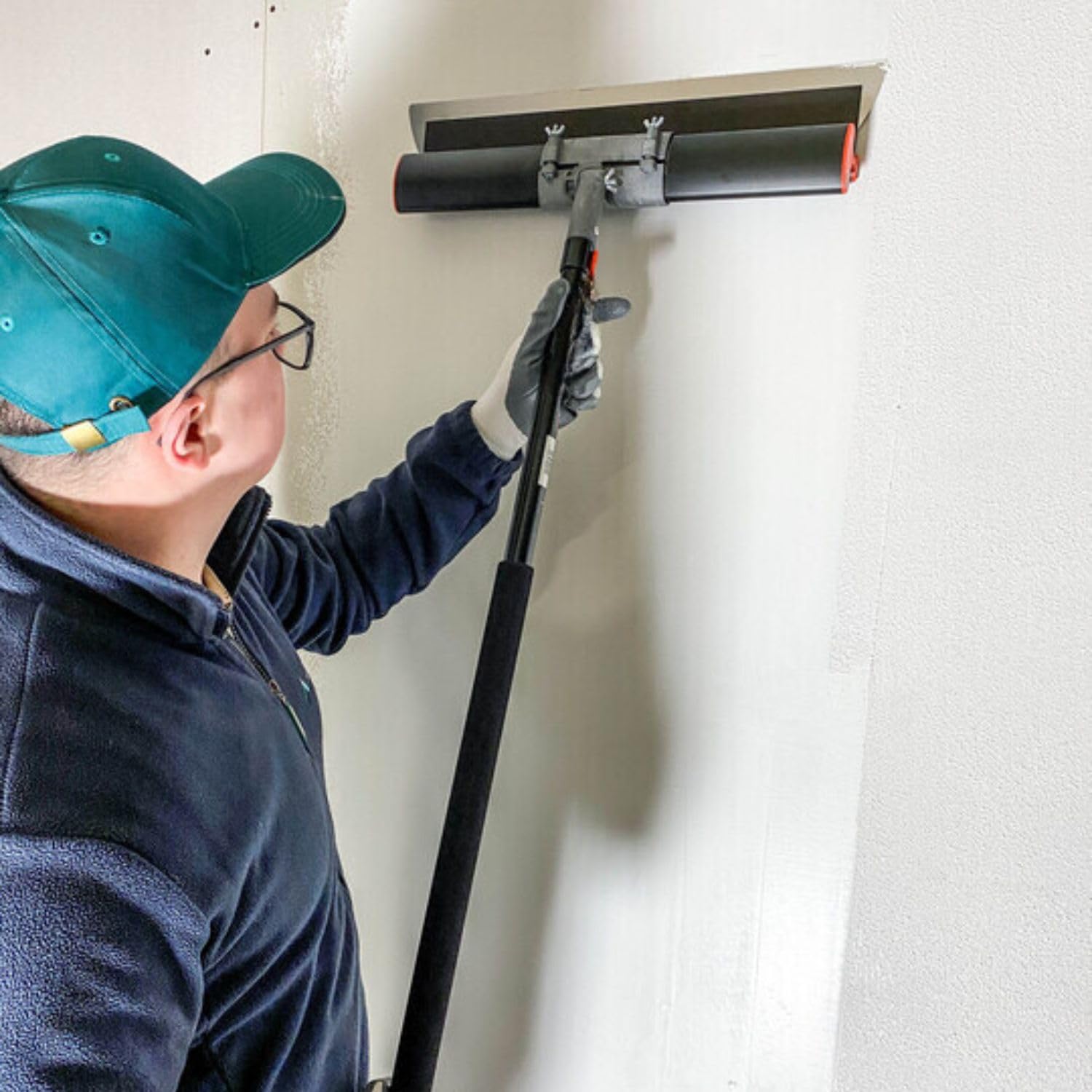 PROFI SET - Flächenspachtel edelstahl mit aluminium teleskopstange und stielaufnahme für spachtel - MADE IN EU