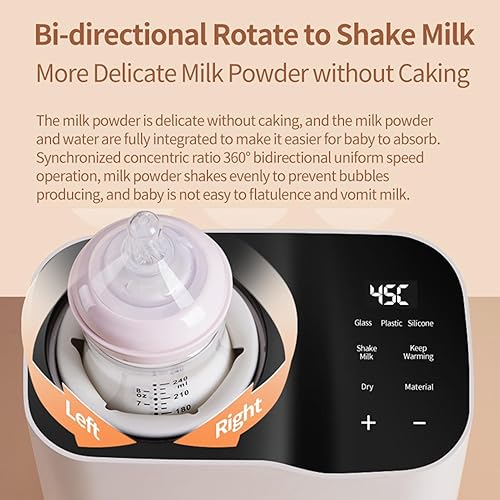 Miniatura 8 de Calentador de botellas sin agua con función de agitación, más seguro para el bebé, sin lavado, calentamiento de aire caliente circundante de leche