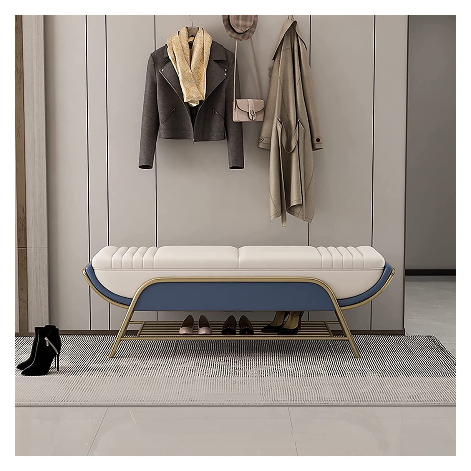 Tabouret à langer nordique moderne pour chausser les enfants facilement dans l'entrée