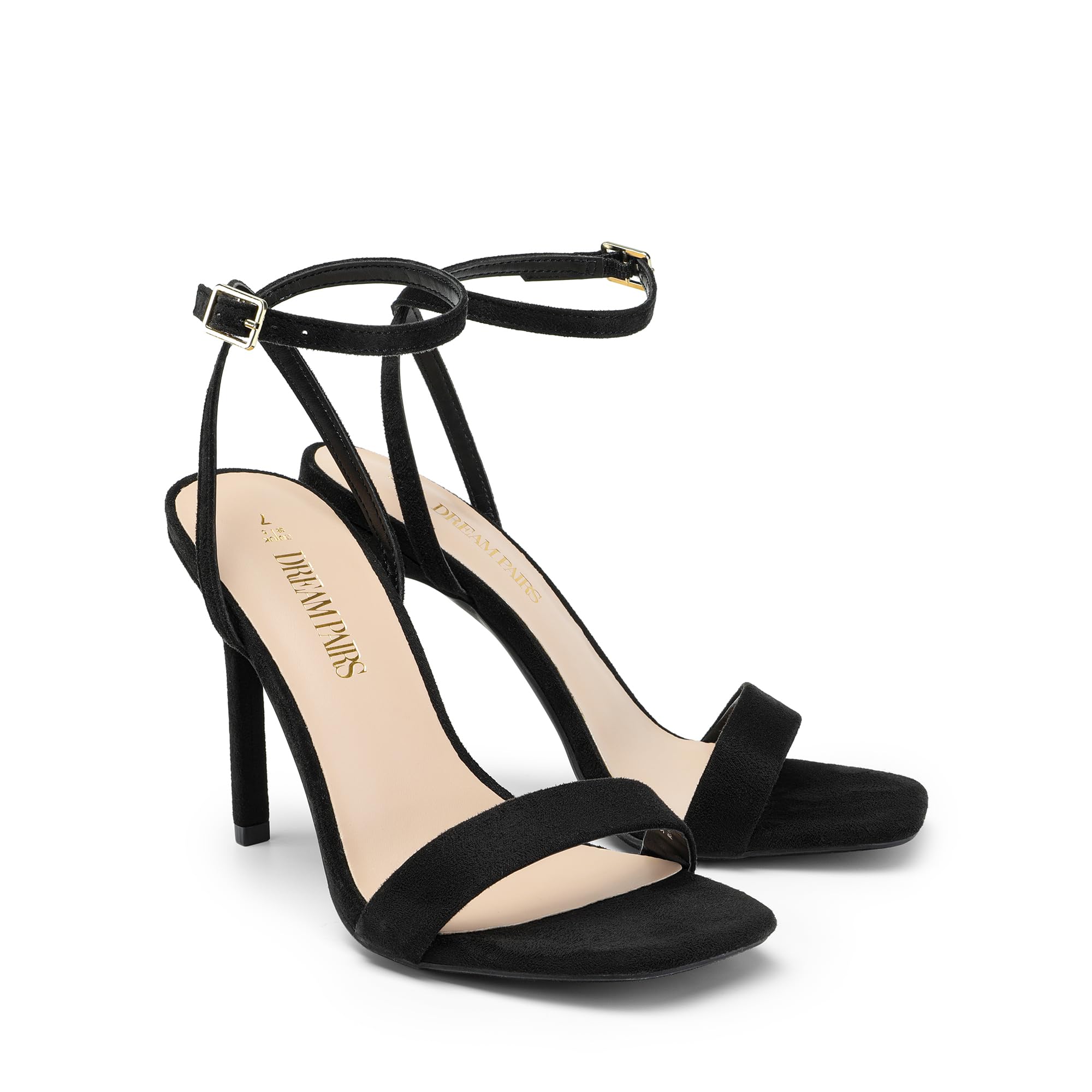 DREAM PAIRS Scarpe da donna con tacco alto aperto punta quadrata cinturino alla caviglia sexy comfort strappy abito scarpe da sposa pompe sandali