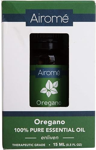 Airomé Aceite esencial certificado 100% puro de grado terapéutico, de origen ético, sin OMG | Botella de vidrio ámbar de 0.5 fl oz, orégano