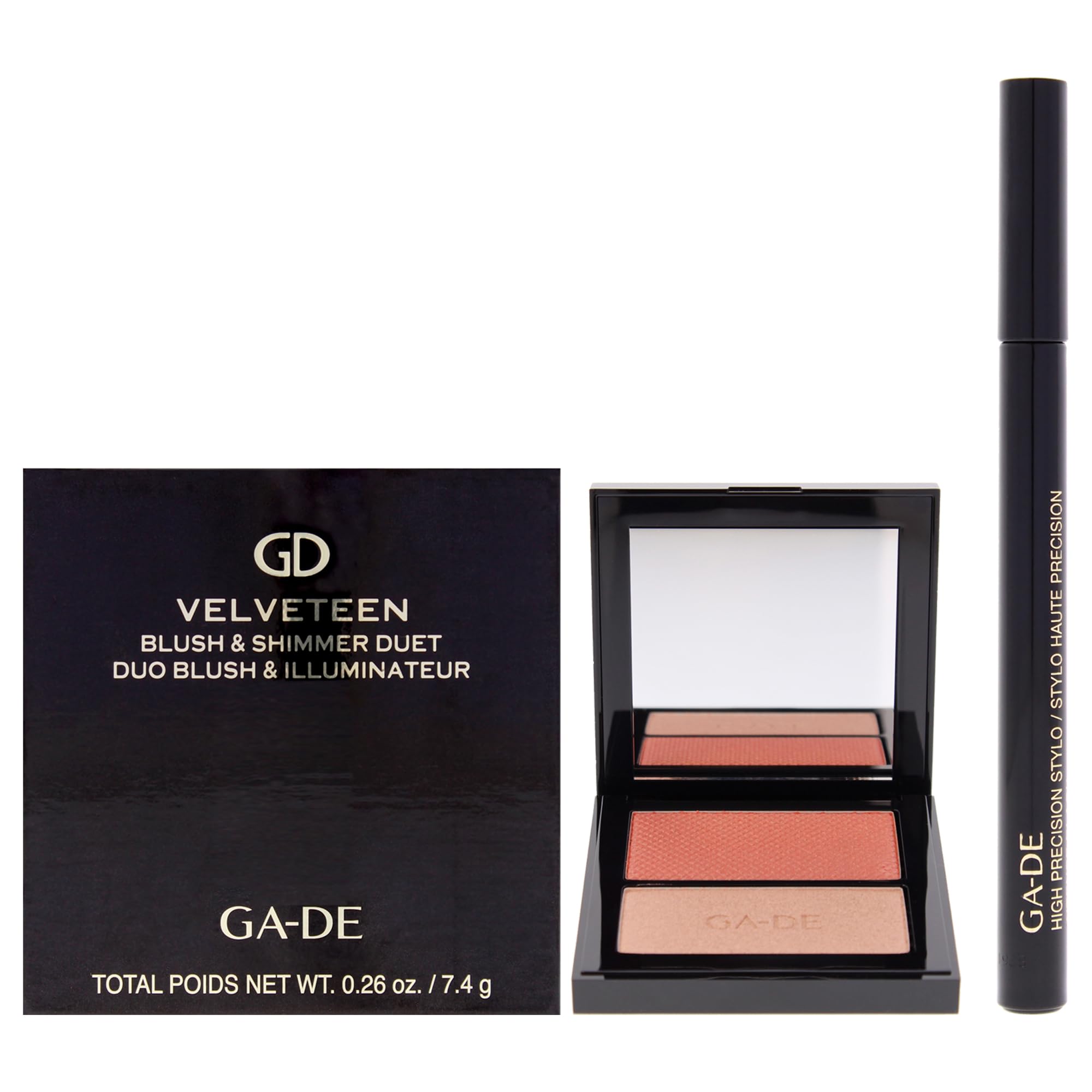 High Precision Eye Liner and Velveteen Blush Kit by GA-DE for Women - 2 Pc Kit 0 057oz