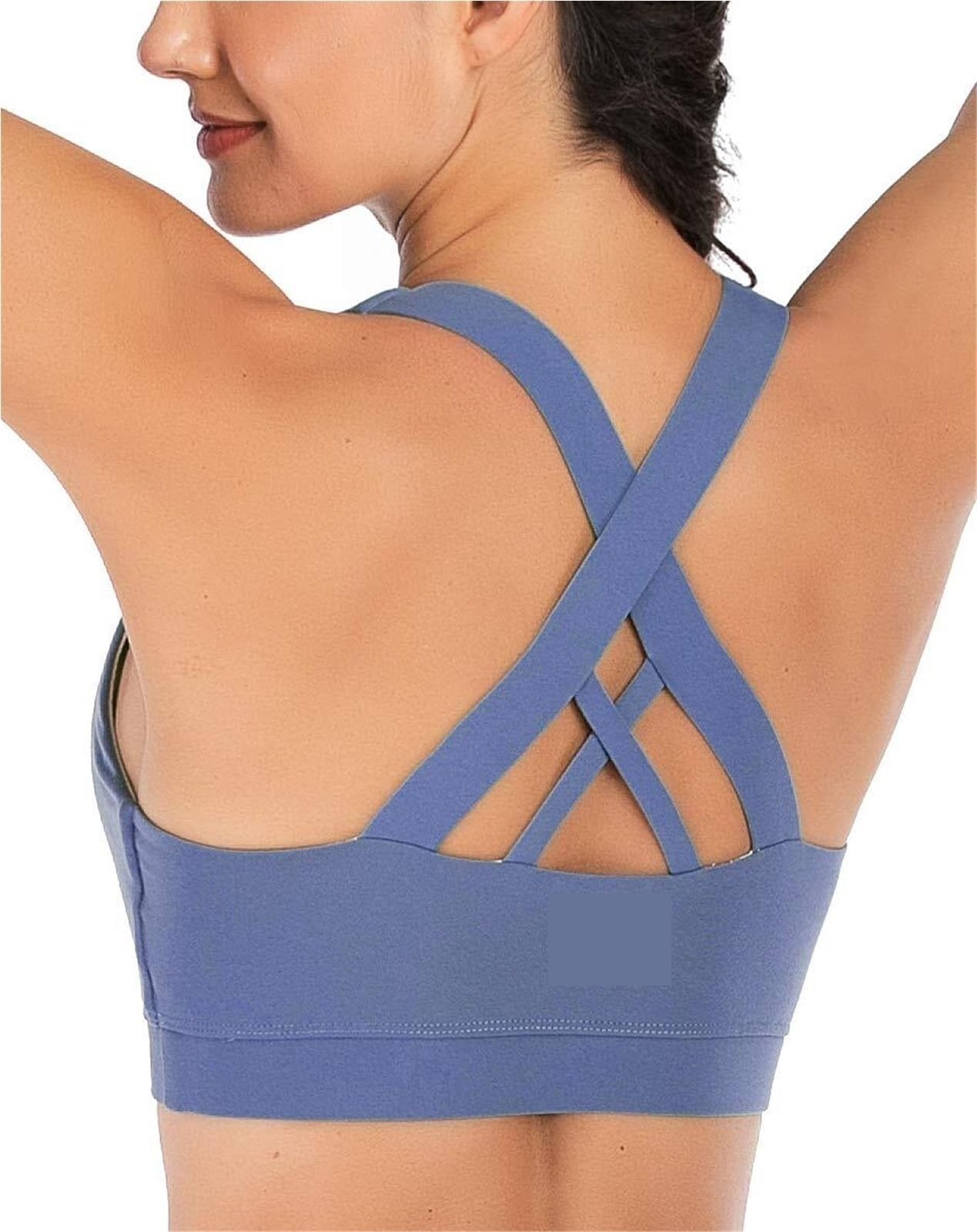 Sujetador Deportivo Mujer Sujetador Deportivo De Apoyo For Mujer, Copas Extraíbles Con Tirantes Acolchados Y Espalda Cruzada Sujetador Gimnasio(Blue,M)